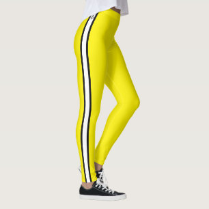 Schwarzer Anker, nautische weiße Streifen, gelb Leggings