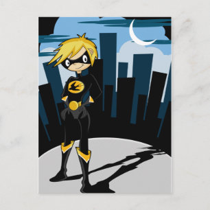 Schwarzer Anzug Superhero Postkarte