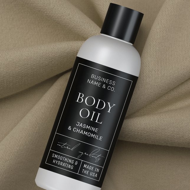 Schwarzer Apotheker 4 OZ 120ml Kosmetisches Flasch Rechteckiger Aufkleber (Minimalist black 4 OZ cosmetic bottle wrapper style label *verify size to ensure a good fit*)