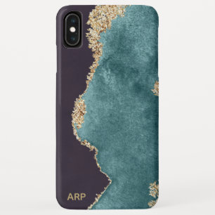 *~* Schwarzer Aquamariner Agate Geode Gold Glitzer Case-Mate iPhone Hülle