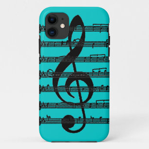 Schwarzer aquamariner iphone 5 Musiknote des Case-Mate iPhone Hülle