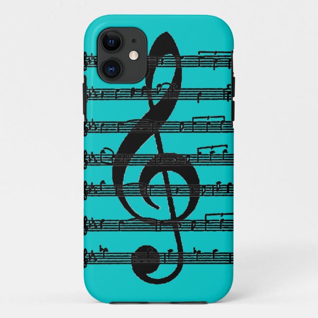 Schwarzer aquamariner iphone 5 Musiknote des Case-Mate iPhone Hülle (Rückseite)