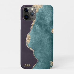 *~* Schwarzer Aquamariner Moss Agate Geode Gold Gl Case-Mate iPhone Hülle