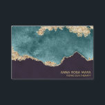 *~* Schwarzer Aquamariner Moss Agate Geode Gold Gl Visitenkarte<br><div class="desc">Dramatischer Sparkling Lapidary Geologist Stone Lover dramatische AQUAMARINE BLAUE MOSS GREEN Agate Slab Slice auf knackigem BLACK Hintergrund. Personalisieren Sie Ihre Geschäftsinformationen. * Energy Enhanced BOHO GOLD funkelnde Imitat GLITZER AQUAMARIN GOLD , GOLD GLITZER AGATE Geode Bänder und funkelnde MAGICAL GOLD Imitat Glitzer und Imitate Gold Foil. DESIGN-GRÖSSE: EURO -...</div>