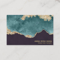 *~* Schwarzer Aquamariner Moss Agate Geode Gold Gl