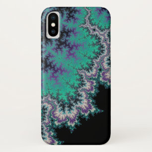 Schwarzer, aquamariner und lila Fraktal iPhone X Case-Mate iPhone Hülle