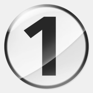 Schwarzer Aufkleber der Nr. 1