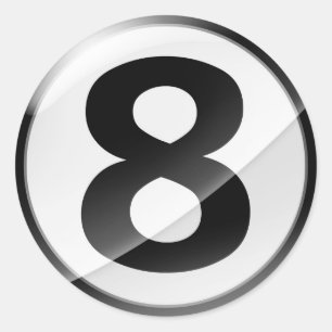 Schwarzer Aufkleber der Nr. 8