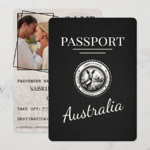 Schwarzer Australien-Pass Rettet das Datum Save The Date