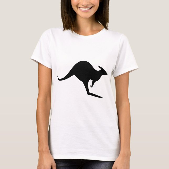schwarzer australischer Känguru - Australien T-Shirt (Vorderseite)