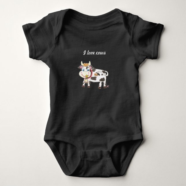 Schwarzer Baby Bodysuit Strampler (Vorderseite)