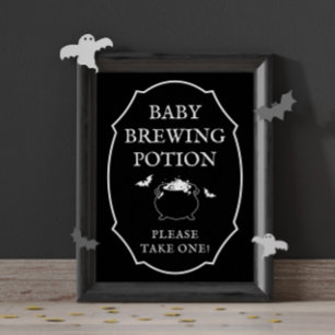 Schwarzer Baby-Brau-Trank Halloween-Baby-Party Poster