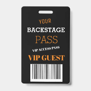 Schwarzer Backstage-Musikfestival-Zugangspass VIP Ausweis