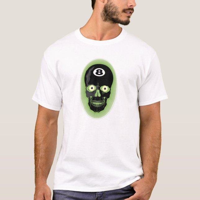 Schwarzer Ball des Schädel-8 T-Shirt (Vorderseite)