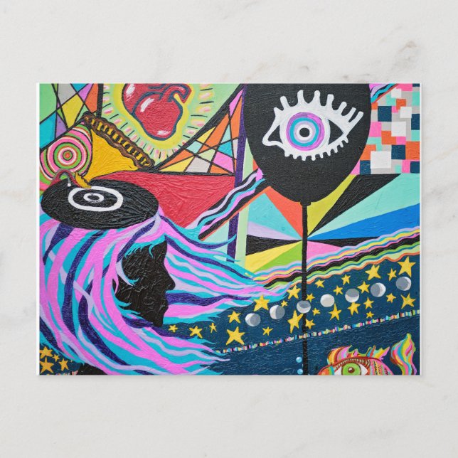 Schwarzer Ballon Postkarte (Vorderseite)