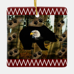 Schwarzer Bär Adlerbär Paw Prinz Wilderness Keramikornament