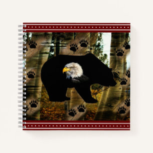 Schwarzer Bär Adlerbär Paw Prinz Wilderness Notizbuch