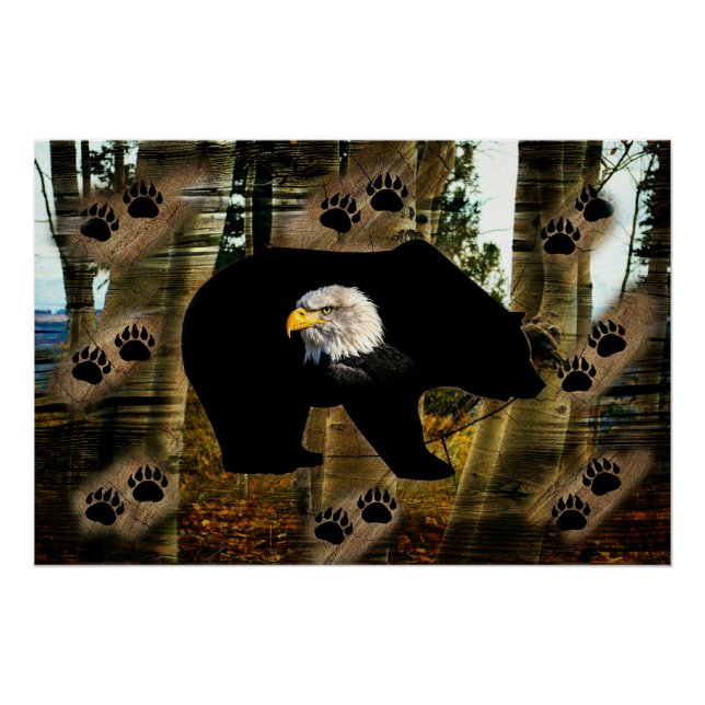 Schwarzer Bär Adlerbär Paw Prinz Wilderness Poster (Vorderseite)