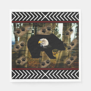 Schwarzer Bär Adlerbär Paw Prinz Wilderness Serviette