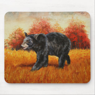 Schwarzer Bär Herbst Mousepad