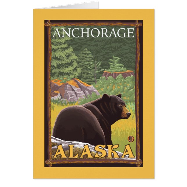 Schwarzer Bär im Wald - Ankerplatz, Alaska (Vorne)