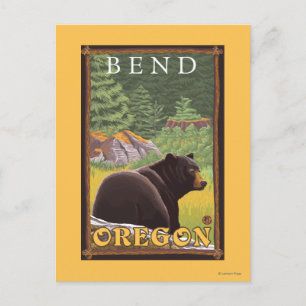 Schwarzer Bär im Wald - Bend, Oregon Postkarte