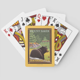 Schwarzer Bär im Wald - Berg-Bäcker, Washington Spielkarten