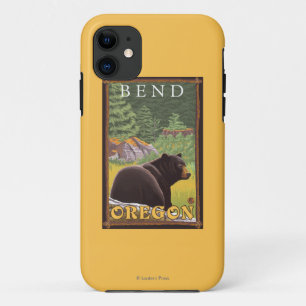 Schwarzer Bär im Wald - Biegung, Oregon Case-Mate iPhone Hülle