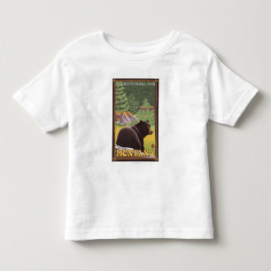 Schwarzer Bär im Wald - Glacier Nationalpark, M. Kleinkind T-shirt