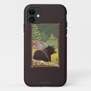 Schwarzer Bär im Wald - Idaho Case-Mate iPhone Hülle