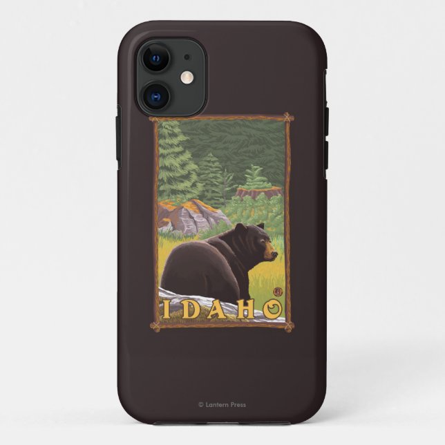 Schwarzer Bär im Wald - Idaho Case-Mate iPhone Hülle (Rückseite)