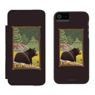 Schwarzer Bär im Wald - Idaho Incipio Watson™ iPhone 5 Geldbörsen Hülle