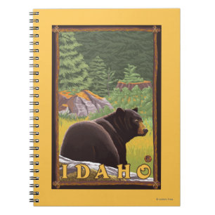 Schwarzer Bär im Wald - Idaho Notizblock
