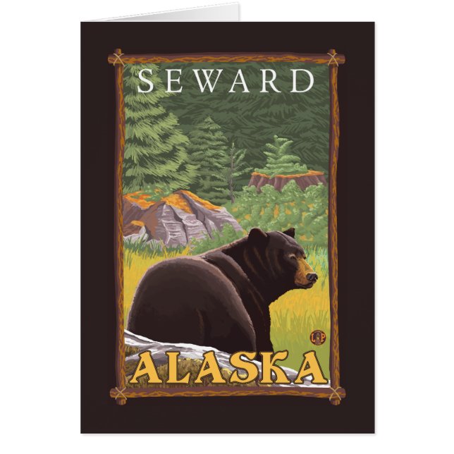Schwarzer Bär im Wald - Seward, Alaska (Vorne)