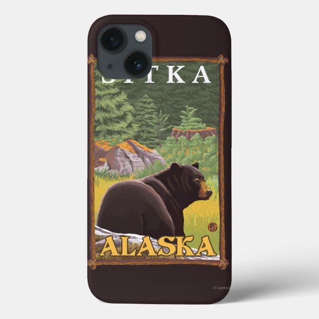 Schwarzer Bär im Wald - Sitka, Alaska Case-Mate iPhone Hülle (Rückseite)