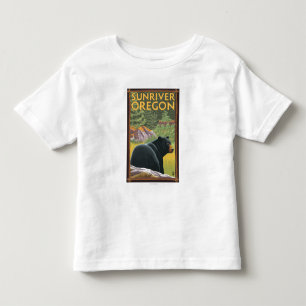 Schwarzer Bär im Wald - Sun-Fluss, Oregon Kleinkind T-shirt