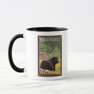 Schwarzer Bär im Wald - Wrangell, Alaska Tasse