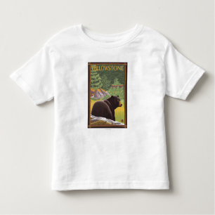 Schwarzer Bär im Wald - Yellowstone Nationalpark Kleinkind T-shirt