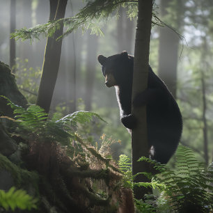 Schwarzer Bär in einem Baum Puzzle