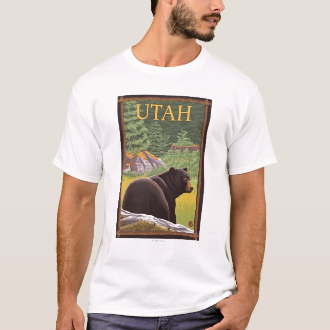 Schwarzer Bär in ForestUtah T-Shirt (Vorderseite)