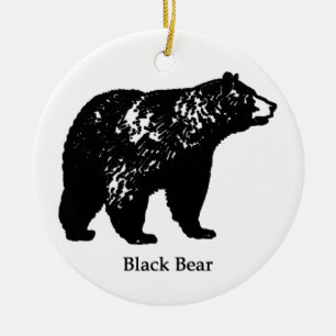 Schwarzer Bär Keramikornament