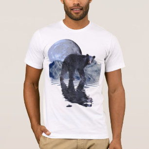 Schwarzer Bär, Mond und Berge T - Shirt