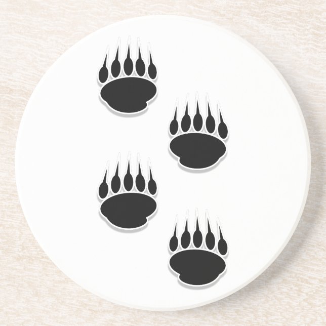 Schwarzer Bär Sandstein Untersetzer (Vorne)