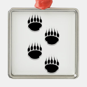 Schwarzer Bär Silbernes Ornament