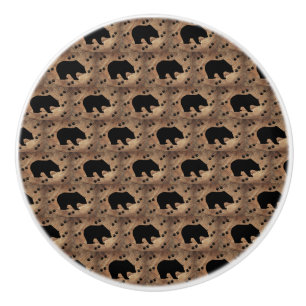 Schwarzer Bär und Bärenpaare Keramikknauf