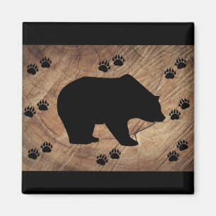 Schwarzer Bär und Bärenpaare Magnet