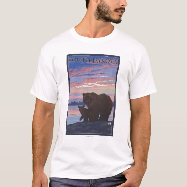 Schwarzer Bär und CubSouth Dakota T-Shirt (Vorderseite)