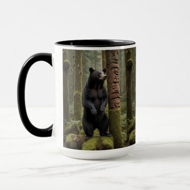 Schwarzer Bär und Totem Pole Tasse (Links)