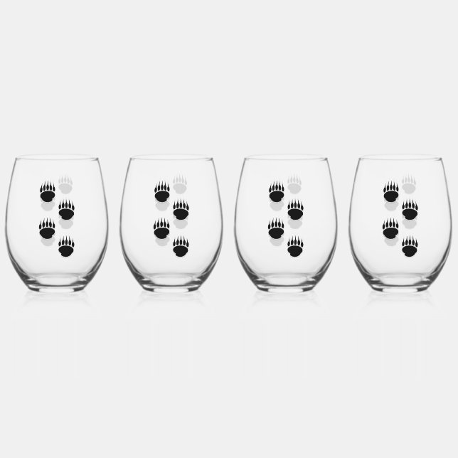 Schwarzer Bär Weinglas Ohne Stiel (Vorderseite)