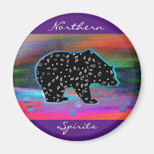 Schwarzer-Bären-Geist-Northern-Light-Farben Magnet